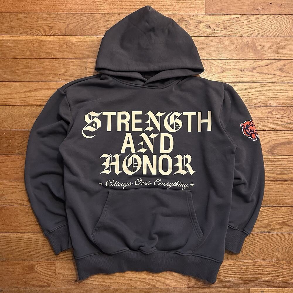 Rello x The Chicago Bears Strength And Honor NFL Football Hoodie Large